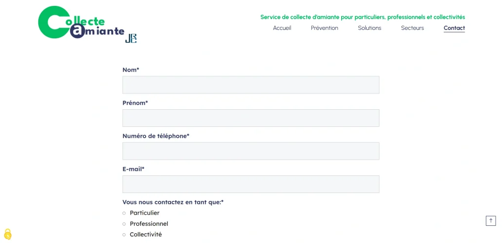 Capture decran 2026 03 20 134047 Collecte Amiante contact