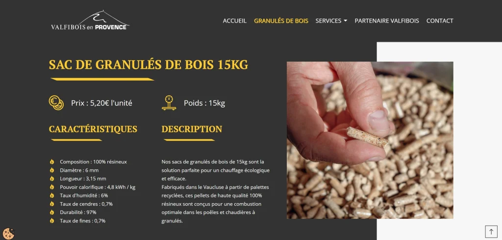 Capture decran 2026 03 20 150940 Valfibois sac granulés bois