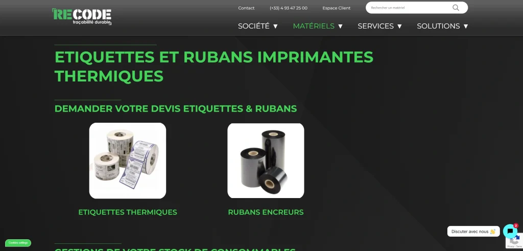 Capture decran 2026 03 24 162944 Recode étiquettes et rubans imprimantes